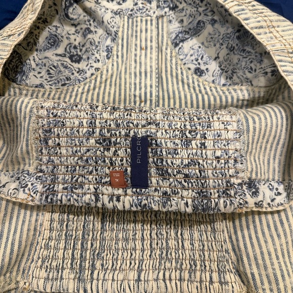 PILCRO XL Anthropologie Denim Sleeveless Corset Crop Tube Top  Club Biker Edgy - Picture 11 of 16